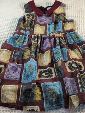 ModCloth Vintage 100% Cotton Burgundy Patchwork Print Dress